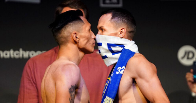 , Watch as Josh Warrington and Mauricio Lara are separated by security at fiery weigh-in after Brit is shoved