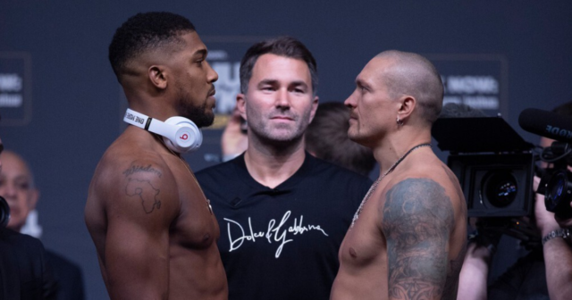 , Anthony Joshua takes selfie with Oleksandr Usyk and promises ‘we’re going to deliver’ for fans at Spurs or buying PPV