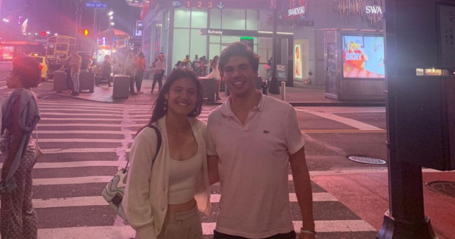 , Emma Raducanu poses in New York with long-time friend who was by her side during US Open with parents unable to travel