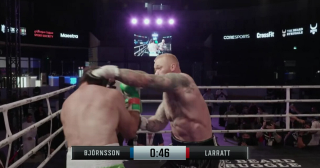 , Game of Thrones star Hafthor Bjornsson calls out bitter rival Eddie Hall after easy first-round KO of Larratt in Dubai