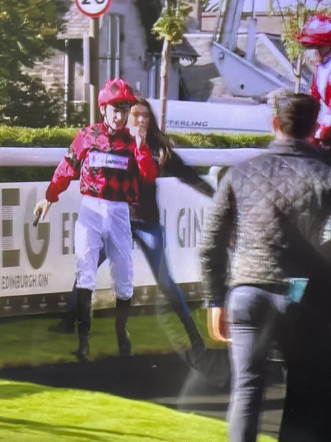 , Watch terrifying moment horse dumps jockey and bolts off past shocked stable staff in pre-race incident at Musselburgh