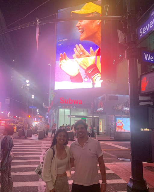 , Emma Raducanu poses in New York with long-time friend who was at her side at US Open with parents not allowed to travel