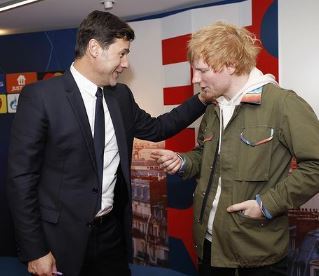 , Ed Sheeran meets Lionel Messi and Mauricio Pochettino as pop star heads to Paris to watch PSG win over Man City