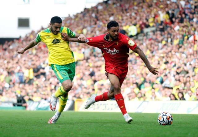 , NORWICH 1 WATFORD 3: Dennis goal and Sarr double seals three points as visitors inflict fifth straight loss on Canaries