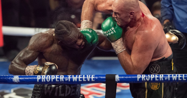 , Tyson Fury brilliantly hits back at Deontay Wilder’s ‘steam train’ post with brutal snap of him punching rival in face