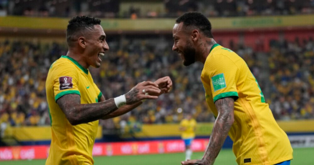 , Leeds star Raphinha tears it up for Brazil as he scores first goals in 4-1 World Cup qualifying demolition of Uruguay