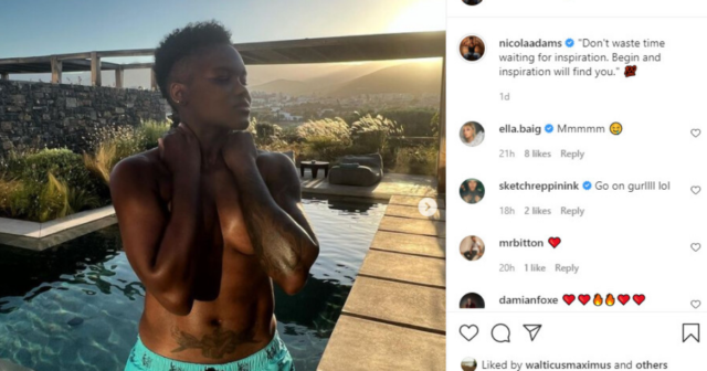 , Ex-boxing star and Olympic hero Nicola Adams reveals incredibly toned physique while posing TOPLESS on holiday