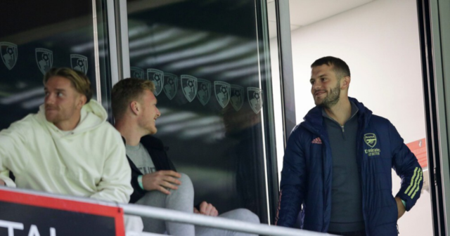 , Jack Wilshere spotted in Arsenal coat along with Aaron Ramsdale as pair watch Under-23s against Bournemouth