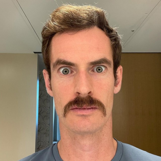 Andy Murray looked more frightening in this impersonation of Ron Burgundy than in the San Diego Open, where he lasted only two rounds