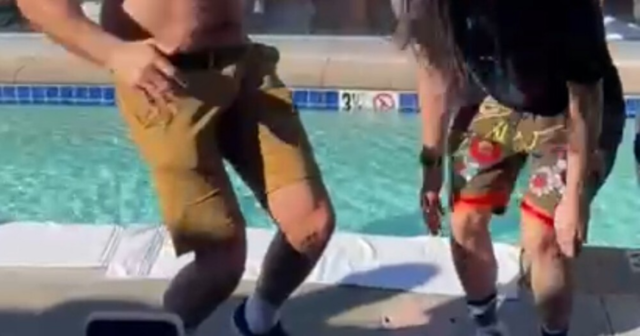 , Tyson Fury parties by pool with wife Paris, brother Tommy and friends as he shows off scars of war with Deontay Wilder