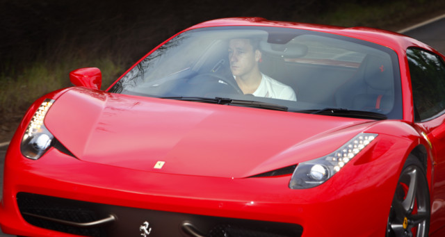 To zoom to the shops and training, Terry drove a stunning Ferrari 458 Spider