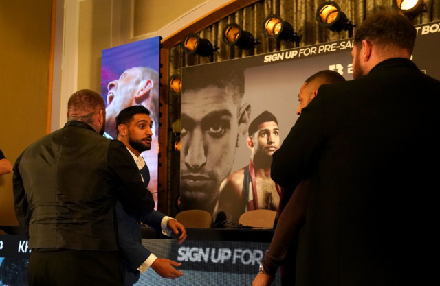 , Sky Sports forced to apologise after Amir Khan and Kell Brook are pulled apart at foul mouthed face-off