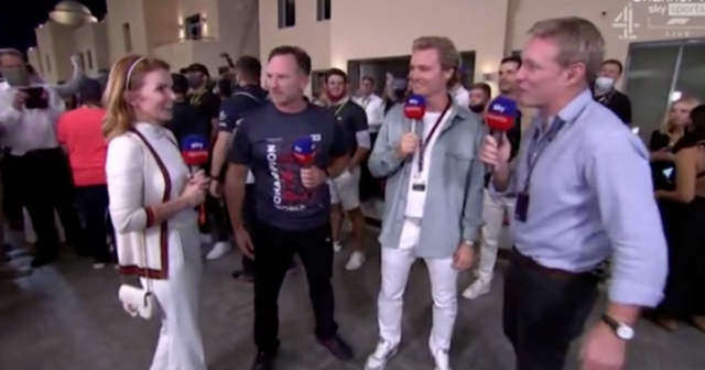 , Sky Sports viewers left bemused after deciding to interview Geri Horner just moments after greatest F1 finish ever