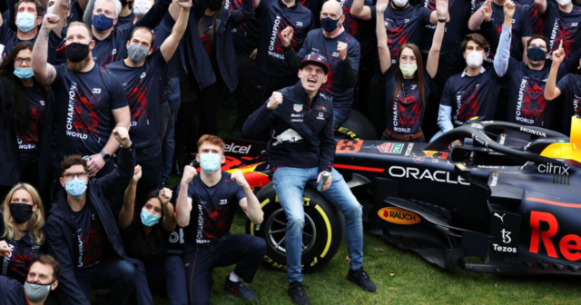 , Max Verstappen given hero’s welcome on return to Red Bull HQ after historic F1 title as team set off orange flares