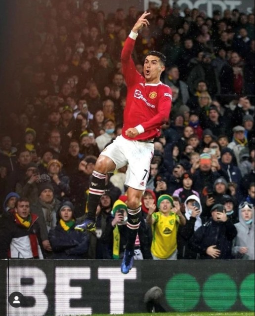 , Cheeky Norwich fan, 14, flicks V-sign at Man Utd’s Cristiano Ronaldo