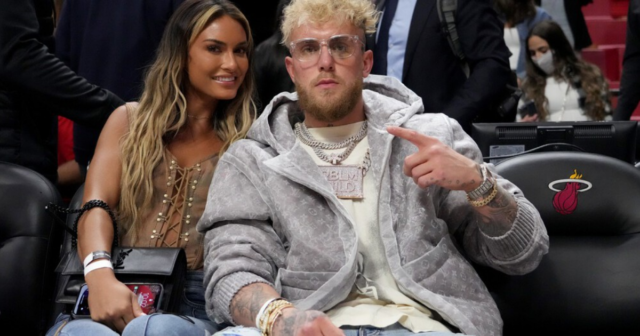 , Watch as Jake Paul warned by security over courtside pranks as he and girlfriend Julia Rose watch Miami Heat game