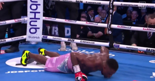 , Watch boxer get warned by referee for doing press-up celebration while rival was laid out on floor after KO