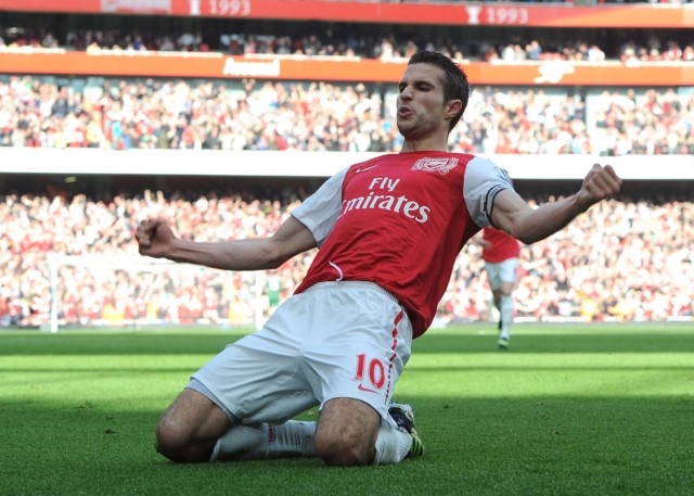 Dutchman Robin van Persie hit, 132 goals for Arsenal before his controversial switch