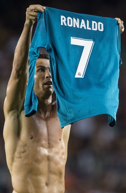 Cristiano Ronaldo then celebrated his goal by taking his shirt off and holding it up - remind you of anything similar?