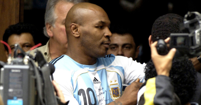 , Mike Tyson taunted all of Brazil by wearing Maradona-signed Argentina shirt in court after ‘assaulting cameraman’