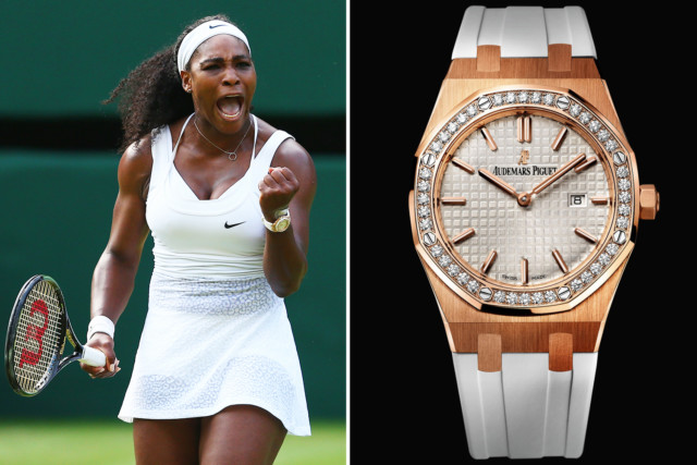 Serena Williams is regularly seen on court wearing a Audemars Piguet Royal Oak Shore watch