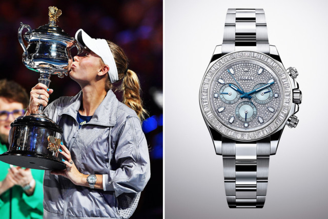 Caroline Wozniacki put on a £113 Rolex when she won her first ever Grand Slam title
