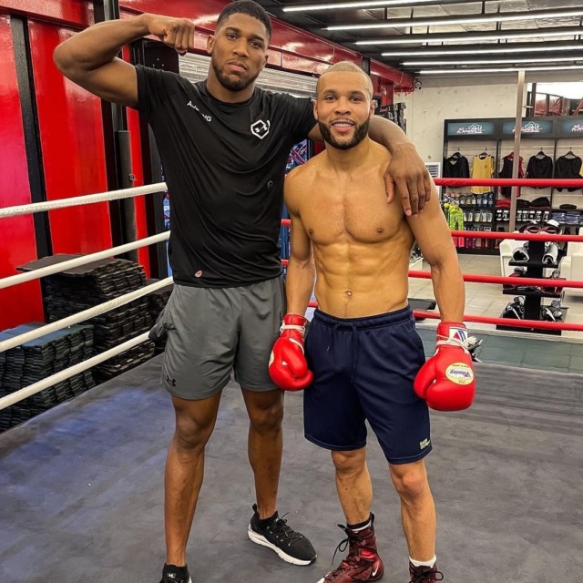 , Anthony Joshua shows off ripped body in session with coach Angel Fernandez as part of new training regime