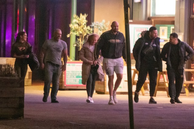 , Tyson Fury braves freezing cold in Gypsy King SHORTS as he enjoys night out at Morecambe bowling alley with wife Paris