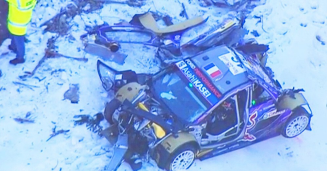 , Terrifying moment rally car flips off a CLIFF in high-speed crash at Monte Carlo as drivers miraculously escape injury