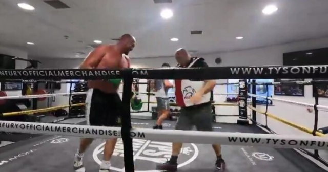 , Tyson Fury trains for 15 ROUNDS on pads with dad John ahead of next fight as brother Tommy returns to gym after injury