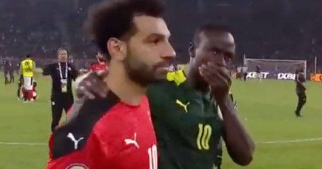 , Watch heart-warming moment Sadio Mane consoles tearful Liverpool pal Mo Salah just seconds after hitting Afcon winner