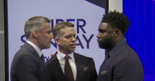 , Watch Sky Sports host David Jones get injured as Jamie Carragher and Micah Richards hilariously face off in studio