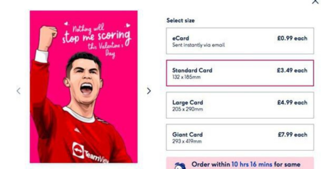 , Moonpig remove ‘horrible’ Cristiano Ronaldo Valentine’s Day card and apologise after furious backlash