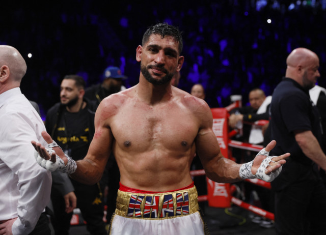 , Amir Khan’s face looks battered and bruised after his brutal defeat to rival Kell Brook