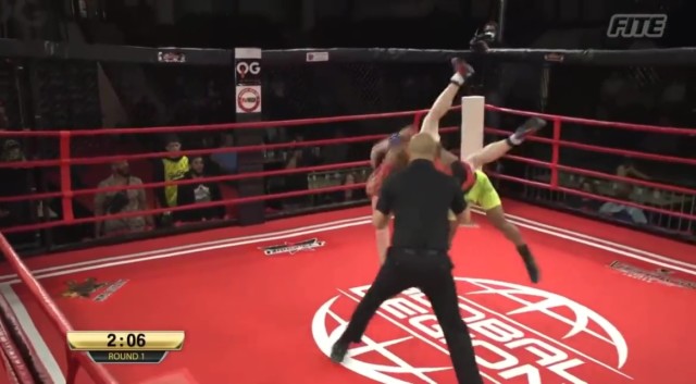 , Watch shocking moment boxer picks up opponent and performs TWO MMA move leaving commentator and referee stunned