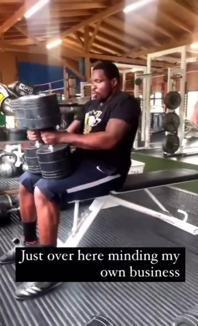 , Watch Dillian Whyte shows of hulking strength by bench pressing huge dumbbells as he gears up for Tyson Fury fight