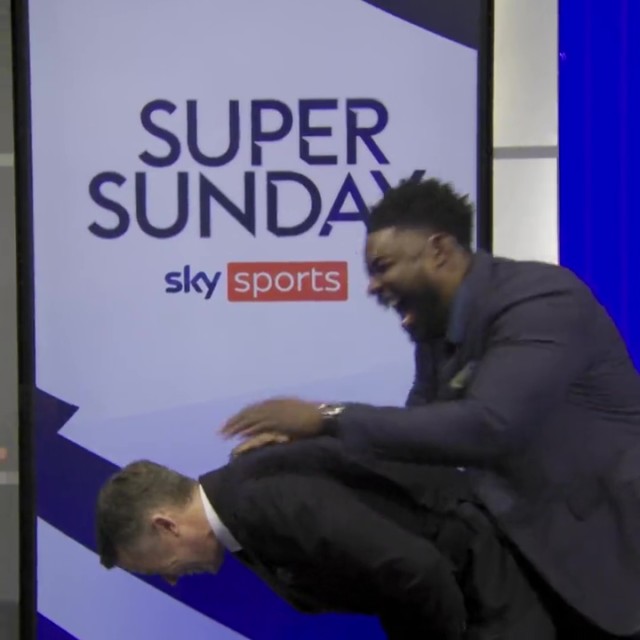 , Sky Sports host Dave Jones injured after Jamie Carragher and Micah Richards’ hilarious boxing face off in studio