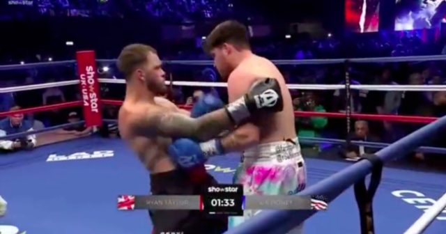 , Celebrity boxing match ends in chaos as YouTube star Ryan Taylor HEADBUTTS rival ‘DK Money’ in front of Anthony Joshua