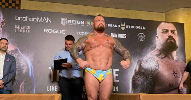 , Strongman rivals Hafthor Bjornsson and Eddie Hall weigh combined 47 STONE for heaviest boxing match in history
