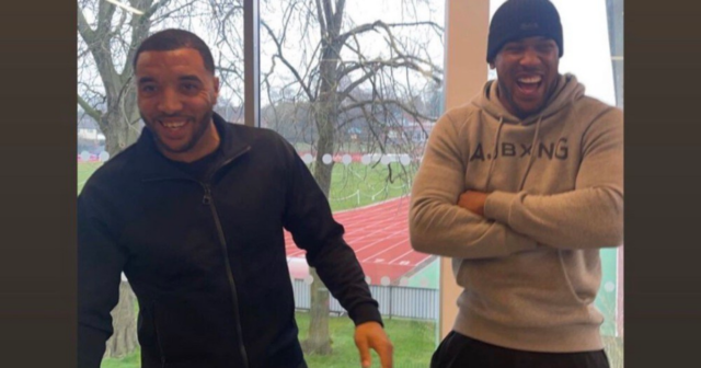 , Anthony Joshua hangs out with Birmingham City pal Troy Deeney as he prepares for fight against interim opponent