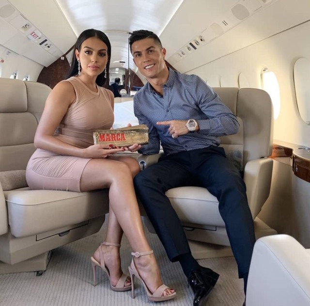 Ronaldo and partner Georgina Rodriguez often use their private jet to zoom around Europe