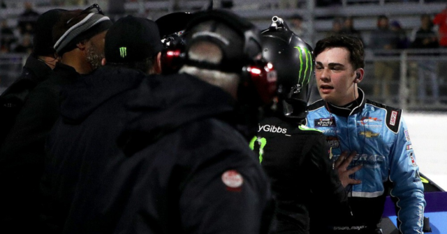 , Watch NASCAR drivers Ty Gibbs and Sam Mayer trade punches as desperate officials try to break up crazy fight on track