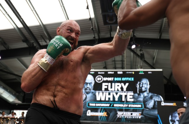 , Watch Tyson Fury hint at game plan for Dillian Whyte fight in open workout while dad John rips into his ‘average’ body