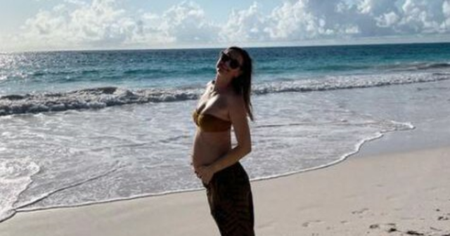 , Maria Sharapova reveals she is pregnant on 35th birthday with fiance Alexander Gilkes’ baby and shows off bump on beach
