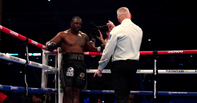 , Shocking moment Tyson Fury’s corner ‘throw DRINK at Dillian Whyte during fight’ to leave boxer raging