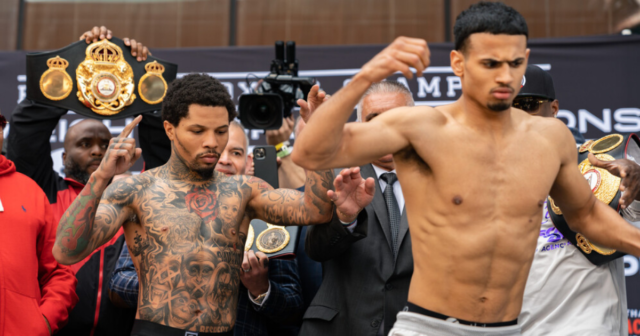 , Watch Gervonta Davis push Rolando Romero off stage during weigh in as Mike Tyson’s ex-coach makes fight prediction
