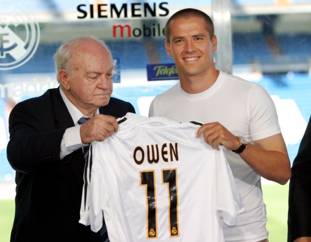 Owen sensationally signed for Real Madrid in 2004 but only stayed in Spain for a year