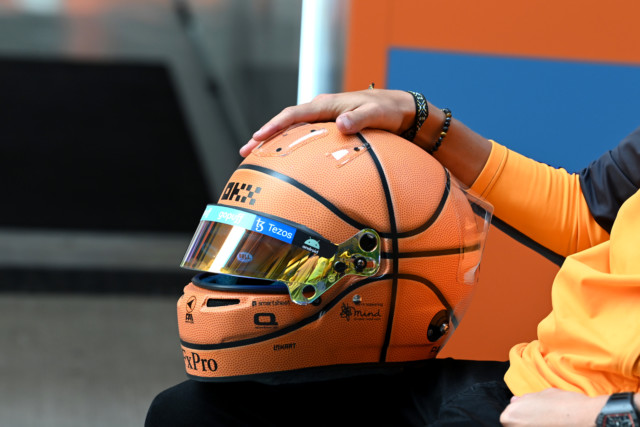 , McLaren star Lando Norris shows off incredible NBA-inspired F1 helmet ahead of Miami Grand Prix