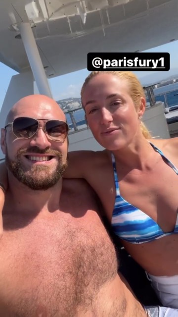 , Tyson Fury and wife Paris cruise the waves on jet skis as boxing champ enjoys luxury holiday aboard superyacht in Cannes