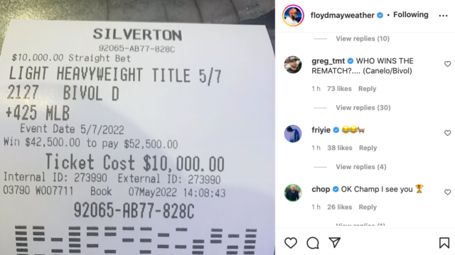 , Floyd Mayweather bet $10,000 on Canelo to LOSE to Dmitry Bivol and calls win a “easy pick up’ in sly dig at old rival